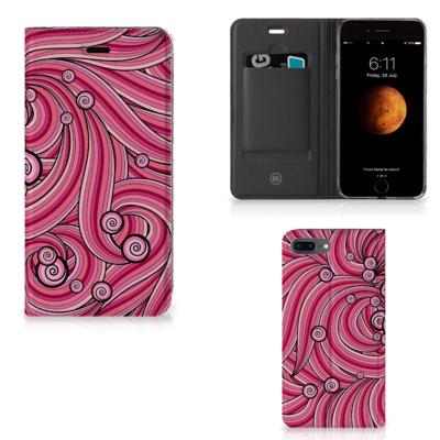 Apple iPhone 7 Plus | 8 Plus | Bookcase | Swirl Pink