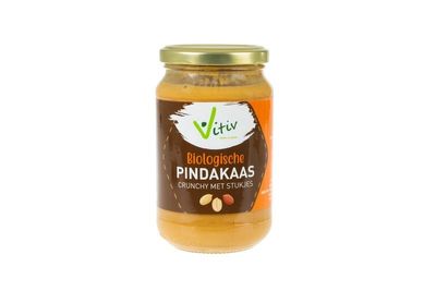 Vitiv Pindakaas crunchy met stukjes bio (350 gr)