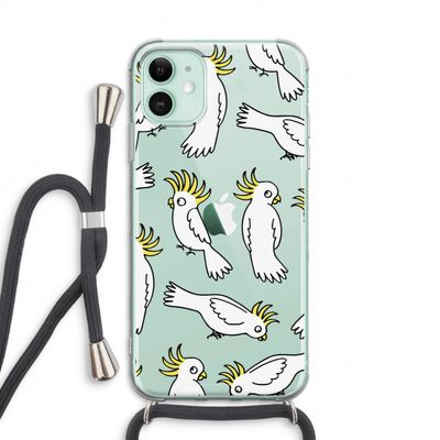 Papegaai: iPhone 11 Transparant Hoesje met koord