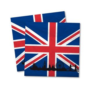 60x Engeland vlag servetten 33 x 33 cm