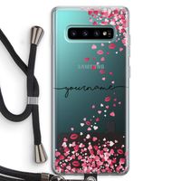 Hartjes en kusjes: Samsung Galaxy S10 Plus Transparant Hoesje met koord