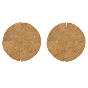 2x stuks inlegvel kokos voor hanging basket 25 cm - kokosinleggers