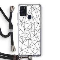 Geometrische lijnen zwart: Samsung Galaxy A21s Transparant Hoesje met koord