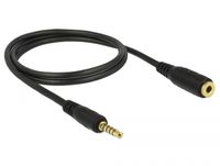 Delock 85701 Verlengkabel Stereo Jack 3,5 mm 5-pins male naar female 1 m zwart - thumbnail