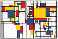 Wereldkaart Mondriaan World Map - thumbnail