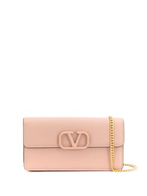 Valentino Garavani portefeuille Vlogo Signature à bride en chaine - Tons neutres