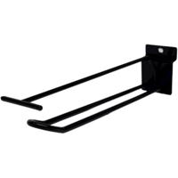 Lamelwand dubbelhaak 20cm met prijspendel zwart Lamelwand dubbelhaak 20cm met prijspendel zwart