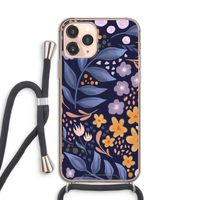 Flowers with blue leaves: iPhone 11 Pro Transparant Hoesje met koord