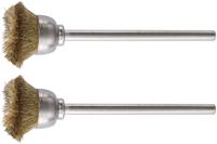 PROXXON Brushes w.shaft 2pcs d=13mm brass