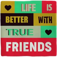 Plenty Gifts tegeltje keramiek true friends 10x10cm multi