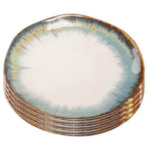 Kare Bord Organic White|Blue Ø20 cm