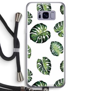 Tropische bladeren: Samsung Galaxy S8 Transparant Hoesje met koord
