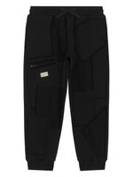 Dolce & Gabbana Kids logo-plaque cotton track pants - Noir - thumbnail