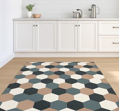 Vinyl vloerkleed keuken moderne hexagonale tegels