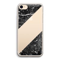 Zwart marmer: iPhone 7 Transparant Hoesje