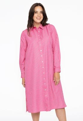 Yoek Blouse-jurk lang SMALL STRIPE | Roze | Maat 58/60