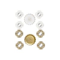Set spiegels DKD Home Decor Kristal Gouden Wit PP 2 Stuks Modern Decapé (35 x 2 x 35 cm)