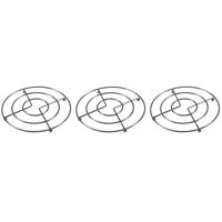 Pannen onderzetters - 3x - chroom metaal - Dia 17 cm - op kleine voetjes