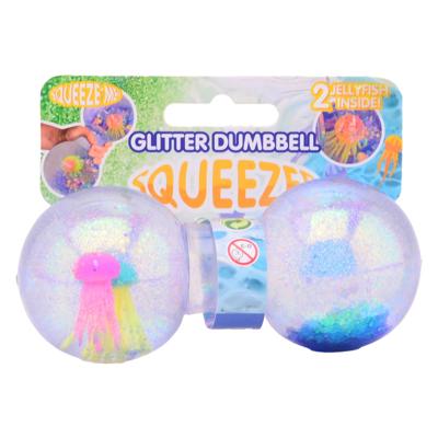 Johntoy Glitter squeeze dumbell met kwal