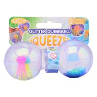 Johntoy Glitter squeeze dumbell met kwal