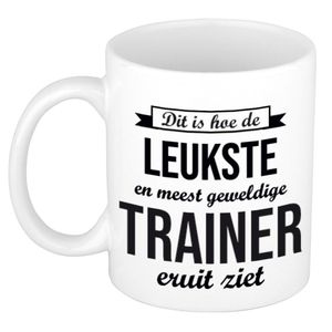 Leukste en meest geweldige trainer cadeau koffiemok / theebeker wit 300 ml