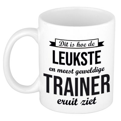 Leukste en meest geweldige trainer cadeau - koffiemok / theebeker - wit - 300 ml