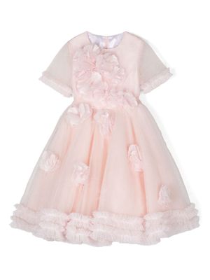 MARCHESA KIDS COUTURE robe volantée à fleurs - Rose