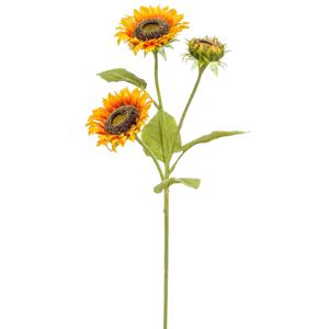 Kunstbloem Zonnebloem - 85 cm - geel - losse tak - kunst zijdebloem - Sunflower - decoratie   -