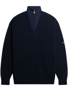 Balenciaga veste zippée à effet superposé - Bleu