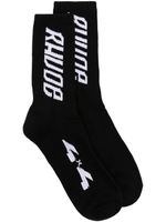 RHUDE chaussettes à logo en jacquard - Noir