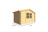 Tuinhuisje Blokhut Fenna 400 cm bij 250 cm diep Zadeldak - Warentuin collection
