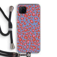 Leopard blue: Huawei P40 Lite Transparant Hoesje met koord