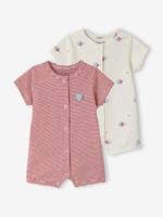 Set van 2 combishorts van biologisch katoen rood