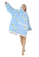 Draagbare deken met capuchon & mouwen - unicorn blauw