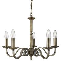 Searchlight Landelijke kroonluchterRichmond 5-lichts 52cm antiek brons - 1505-5AB Searchlight Landelijke kroonluchterRichmond 5-lichts 52cm antiek brons - 1505-5AB