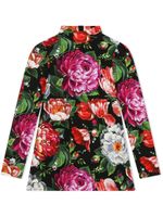 Dolce & Gabbana Kids robe fleurie à col montant - Noir