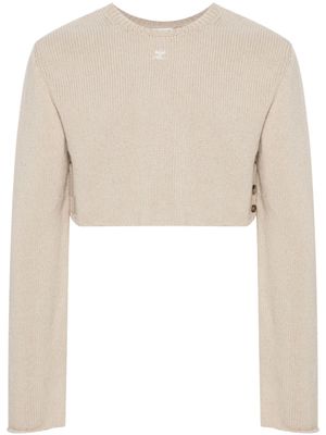 Courrèges pull crop à boutonnière - Tons neutres
