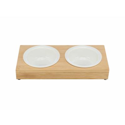 Voerbak voor honden Trixie Wit Natuurlijk Keramisch Bamboe Ø 12 cm 2 x 250 ml 30 × 5 × 14 cm Voerbak voor honden Trixie Wit Natuurlijk Keramisch Bamboe Ø 12 cm 2 x 250 ml 30 × 5 × 14 cm