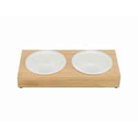 Voerbak voor honden Trixie Wit Natuurlijk Keramisch Bamboe Ø 12 cm 2 x 250 ml 30 × 5 × 14 cm Voerbak voor honden Trixie Wit Natuurlijk Keramisch Bamboe Ø 12 cm 2 x 250 ml 30 × 5 × 14 cm