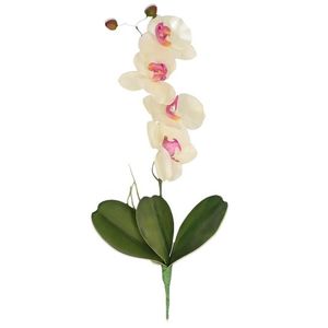 Wit/Roze Orchidee/Phalaenopsis kunstplant takken 44 cm voor binnen   -