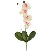 Wit/Roze Orchidee/Phalaenopsis kunstplant takken 44 cm voor binnen   - - thumbnail