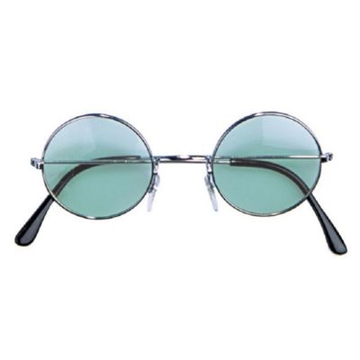 Hippie Flower Power Sixties ronde glazen zonnebril groen