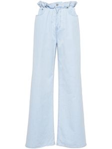 Miu Miu jean ample à volants - Bleu