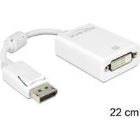 Delock 61765 DisplayPort / DVI Adapter [1x DisplayPort stekker - 1x DVI-bus 24+5-polig] Wit Met Ferrietkern 12.00 cm - thumbnail