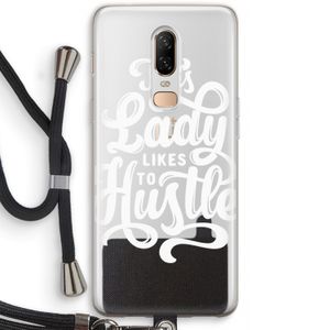 Hustle Lady: OnePlus 6 Transparant Hoesje met koord
