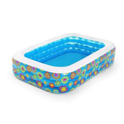 Bestway Opblaasbaar Zwembad 3 Kamers Bloemenpatroon 305x183x56 cm +6 Jaar Tuin 54121