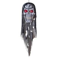 Halloween versiering doodshoofd pop met licht 75 cm