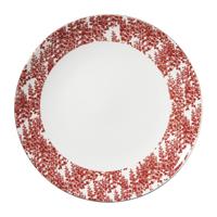 Dinerbord Mirna blaadjes - rood/wit - ø26.8x2.2 cm