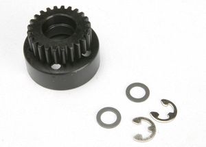 Clutch bell, (24-tooth)/ 5x8x0.5mm fiber washer (2)/ 5mm e-clip (requires #4611-ball bearings, 5x11x4mm (2))