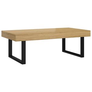 vidaXL Salontafel 120x60x40 cm MDF en ijzer lichtbruin en zwart